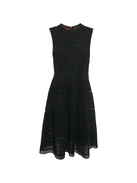 Carolina Herrera Vintage open-knit sleeveless midi dress Black 1268211