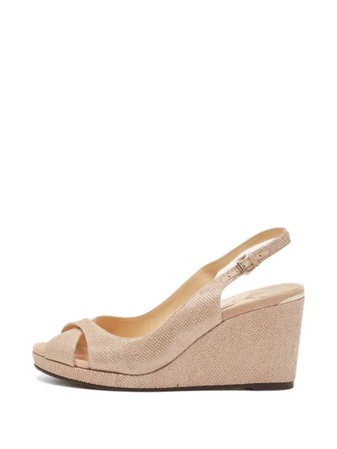 Jimmy Choo Pre-Owned embossed-suede wedge sandals Neutrals 1322954