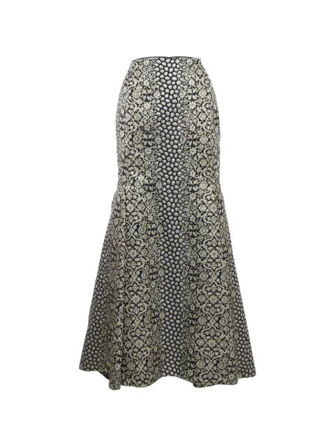 Carolina Herrera Vintage jacquard maxi skirt Blue 1288176