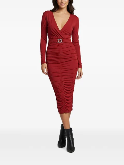 Just Cavalli Vintage V-neck midi dress Red 1361390