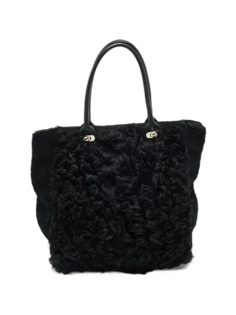 Marni Pre-Owned 2011 shearling tote bag Black 1289325