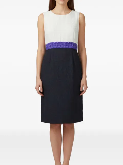 Escada Pre-Owned jacquard embellished midi dress Blue 1346887