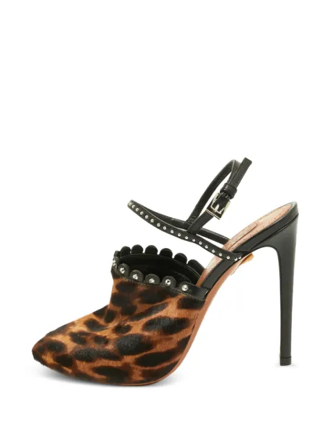 Alaïa Pre-Owned leopard-print studded heeled pumps Brown 1353002