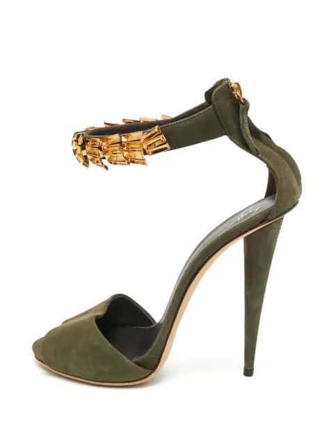 Giuseppe Zanotti Vintage leather heeled sandals Green 1305584