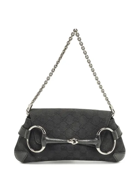 Gucci Pre-Owned Horsebit GG clutch bag Black 1300411