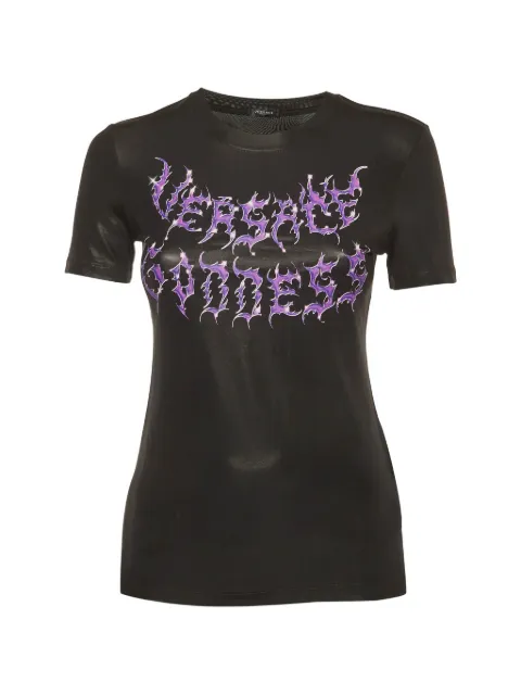 Versace Pre-Owned Goddess print T-shirt Black 1329823