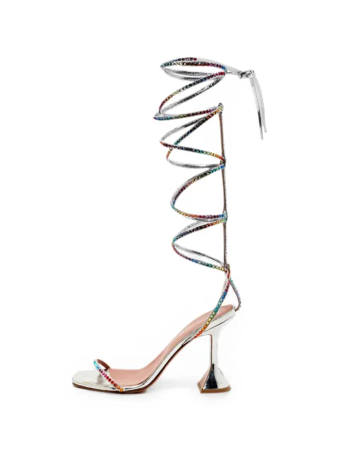 Amina Muaddi x AWGE LSD gladiator sandals Silver 1342329