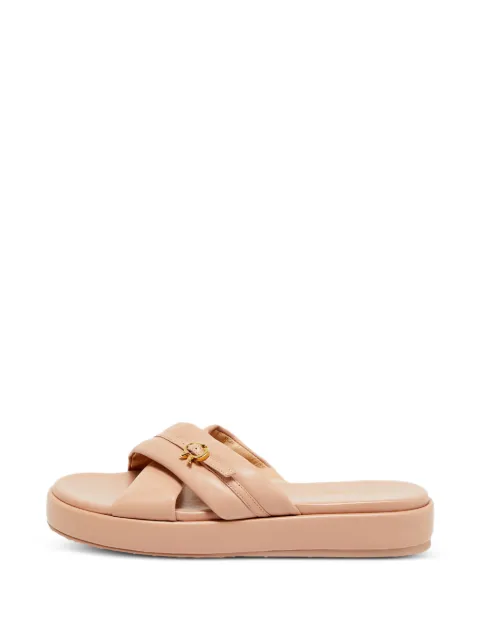 Gianvito Rossi Alima crossover-strap slides Pink 1330114