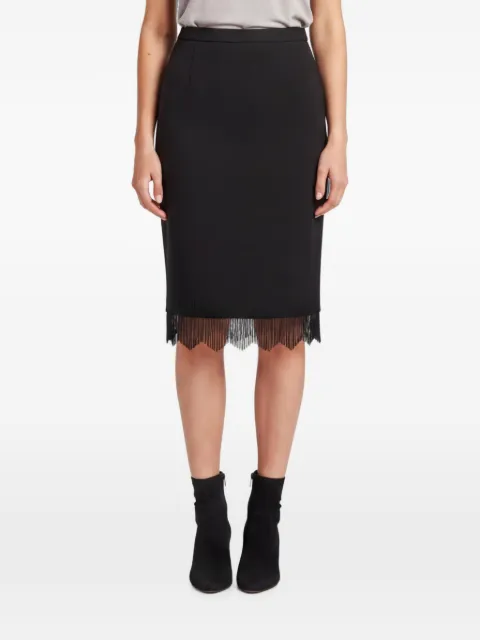 Escada Pre-Owned beaded-fringes midi skirt Black 1347694
