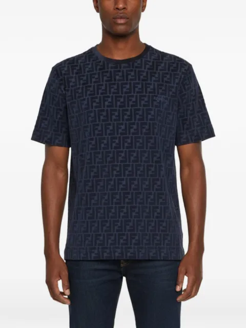 Fendi Pre-Owned Zucca patterned T-shirt Blue 1344404