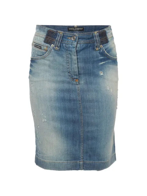 Dolce & Gabbana Pre-Owned faded denim pencil skirt Blue 1291749
