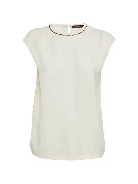 Max Mara sleeveless textured blouse Neutrals 1306763
