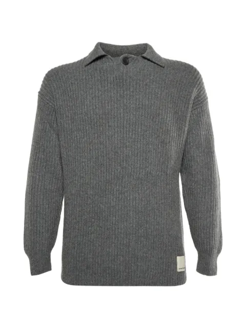 Emporio Armani Pre-Owned Fisherman-rib sweater Grey 1338450