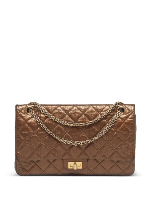 CHANEL Pre-Owned 2014 Reissue 2.55 diamond-quilted cross body bag Brown 1288443