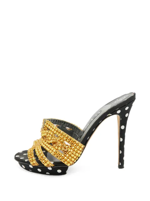 Gina crystal-embellished polka-dot sandals Black 1286939