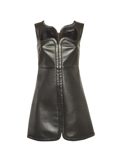 Versace Pre-Owned sleeveless leather mini dress Black 1309178