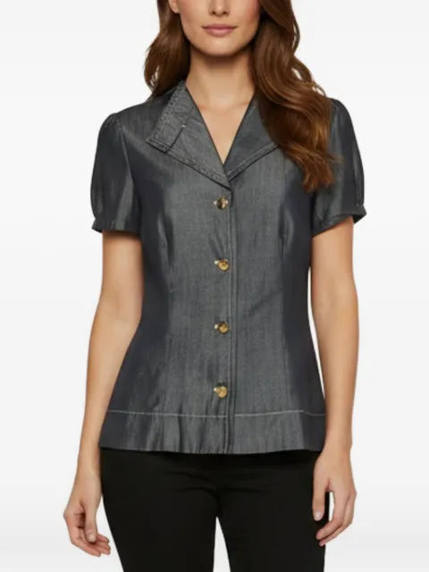 Christian Dior Pre-Owned short-sleeve chambray top Blue 1346540
