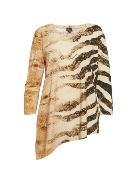 Just Cavalli Vintage snakeskin-print long-sleeve top Brown 1300771