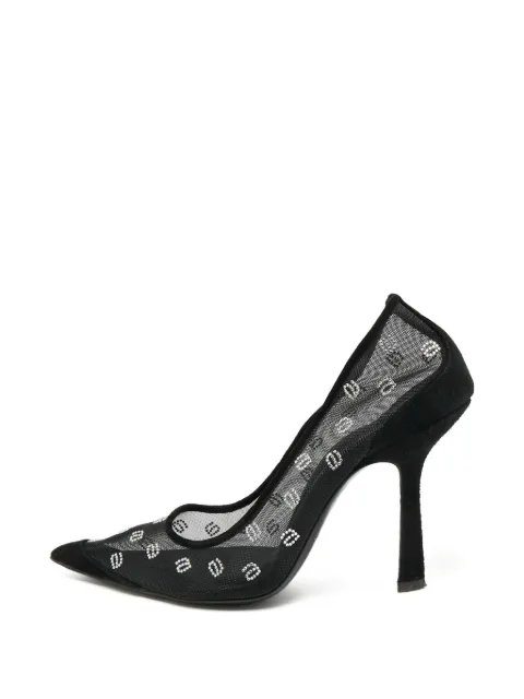 Pre-Owned Alexander Wang Delphine crystal-logo pumps Black 1322825