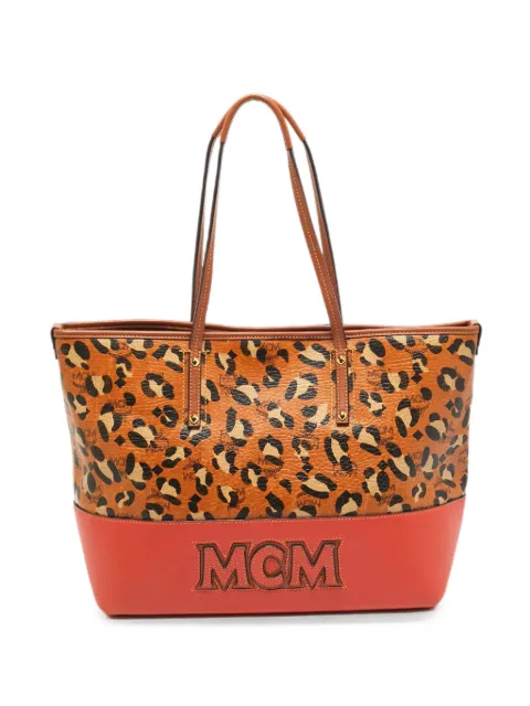 MCM Pre-Owned Heritage leopard-print tote bag Orange 1301024