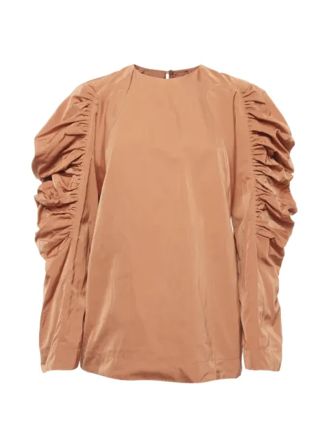 Dries Van Noten Pre-Owned ruched-sleeve blouse Orange 1336567