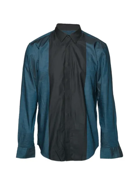 BOSS slim-fit contrast-panel shirt Blue 1291065
