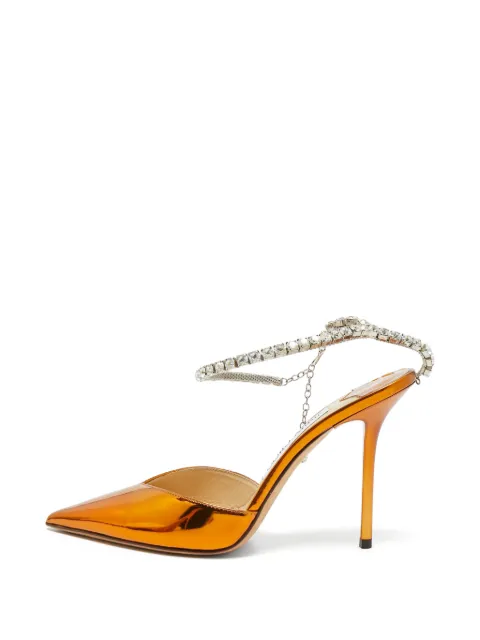 Jimmy Choo Pre-Owned Saeda crystal-embellished pumps Orange 1279570
