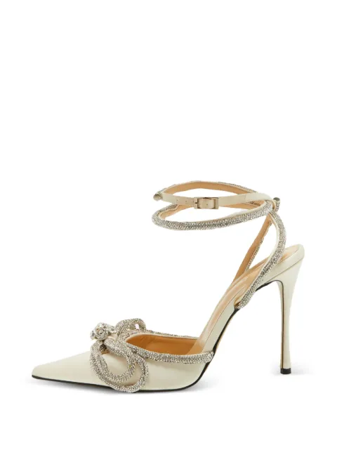 MACH & MACH Double Bow crystal-embellished heeled pumps Neutrals 1352992