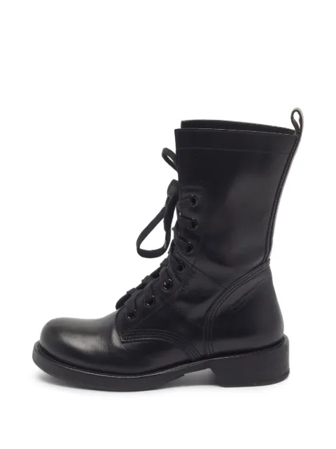 Louis Vuitton Pre-Owned Monogram lace-up combat boots Black 1352591