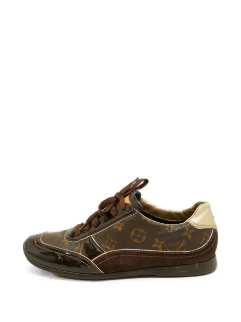 Louis Vuitton Pre-Owned Globe Trotter lace-up leather sneakers Brown 1352341
