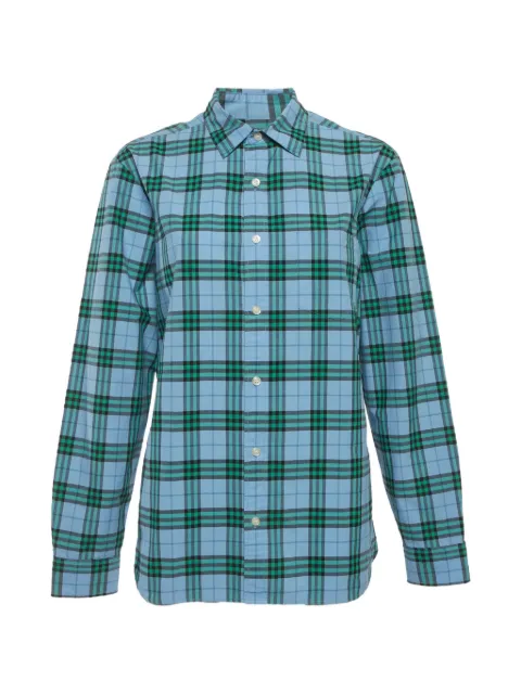 Burberry Pre-Owned check-pattern long-sleeve shirt Blue 1318066