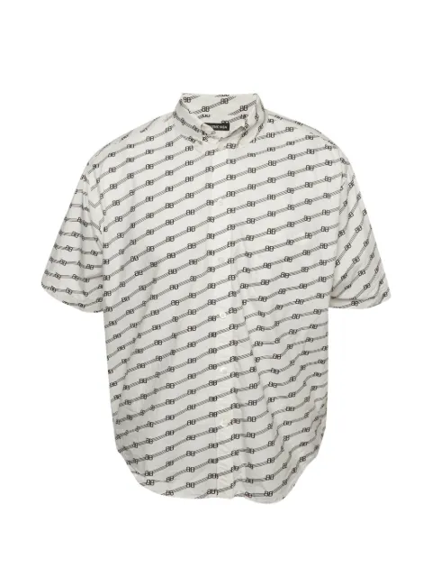 Balenciaga Pre-Owned monogram-print short-sleeve shirt Neutrals 1334113