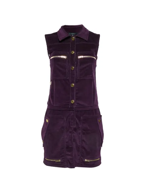 Gucci Pre-Owned corduroy sleeveless mini dress Purple 1315702