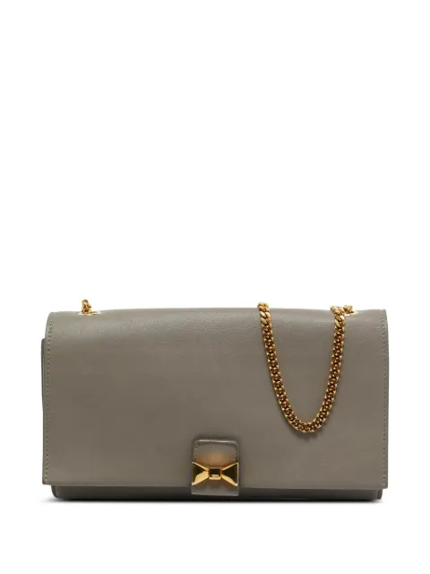 Chloé Pre-Owned bow-detail leather clutch Grey 1348431