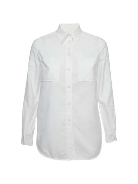 Burberry Pre-Owned label applique button-down shirt White 1334374