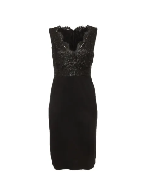 Gucci Pre-Owned lace-panel jersey mini dress Black 1320489
