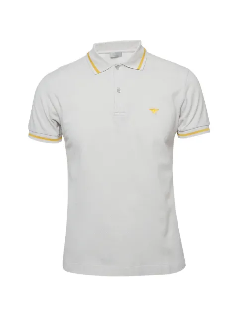 Christian Dior Pre-Owned bee-embroidered pique polo shirt Grey 1304125