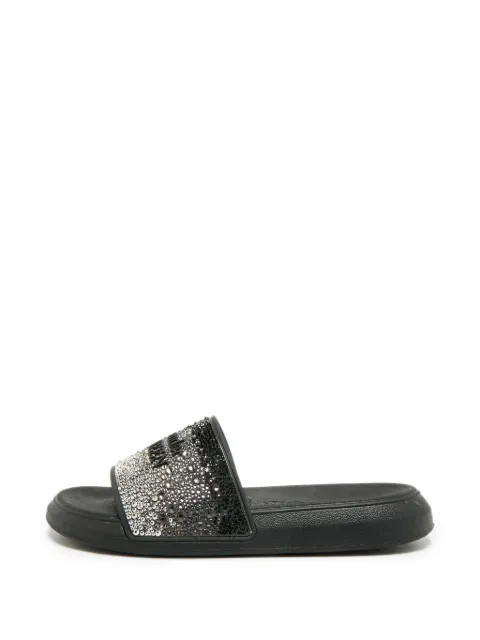 Alexander McQueen Pre-Owned crystal-embellished slides Black 1330079