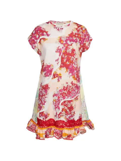PUCCI Pre-Owned floral-print flounce mini dress Neutrals 1267101