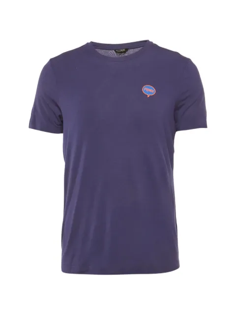 Fendi Pre-Owned logo-appliqué jersey T-shirt Purple 1286583