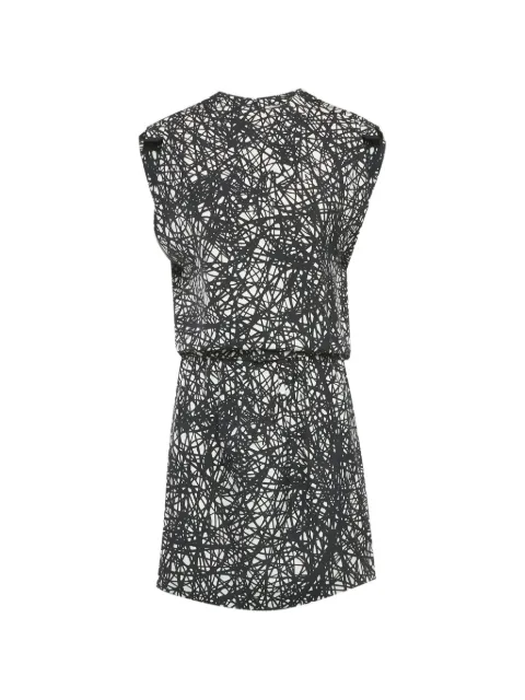 Balenciaga Pre-Owned scribbled noise-print mini dress White 1277666
