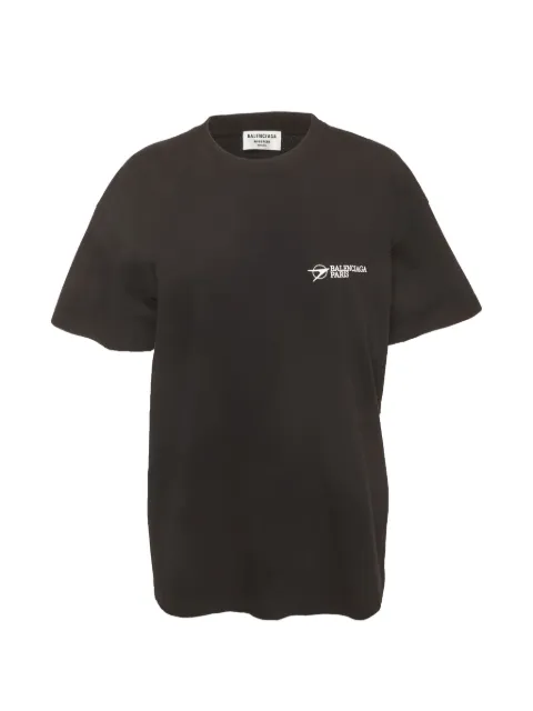 Balenciaga Pre-Owned logo-embroidered T-shirt Black 1333689