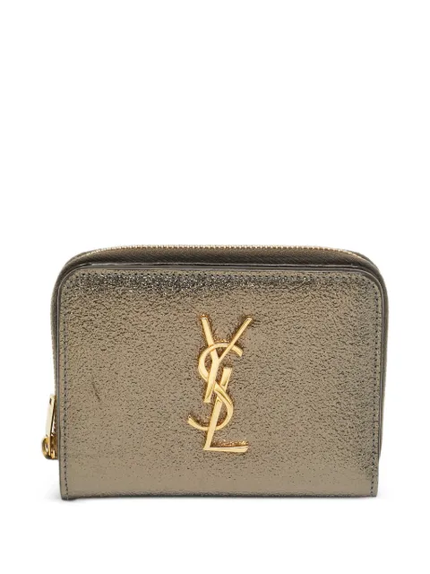 Saint Laurent Pre-Owned 2016 Monogram crinkled leather wallet Gold 1324613