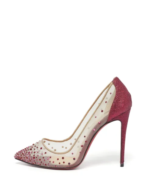 Christian Louboutin Pre-Owned Follies strass-embellished heeled pumps Pink 1289182