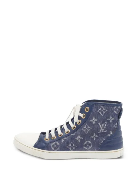 Louis Vuitton Pre-Owned Punchy Monogram leather high-top sneakers Blue 1336672