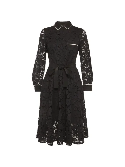 Carolina Herrera Vintage guipure-lace flared midi dress Black 1309069