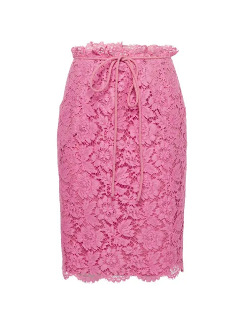 Valentino Garavani Pre-Owned floral-lace cotton midi pencil skirt Pink 1291736