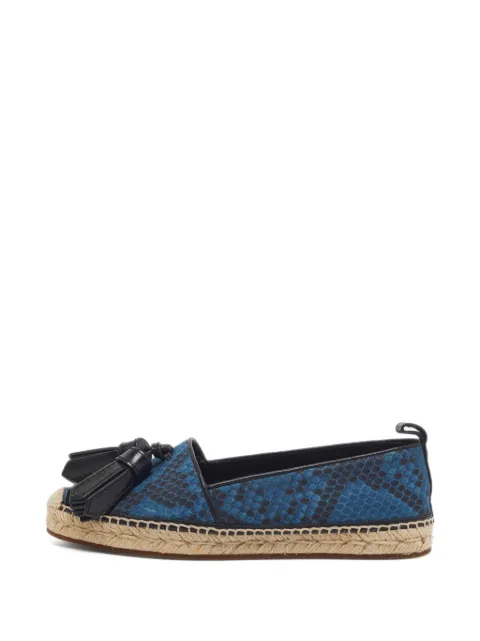 Burberry Pre-Owned snake-print tassel espadrilles Blue 1333972