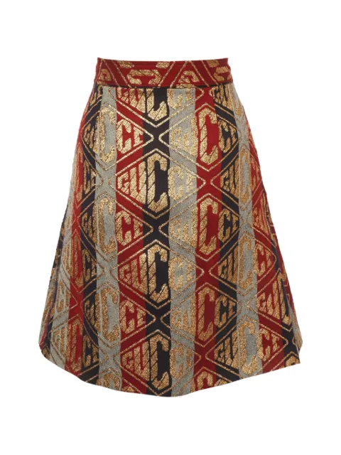 Gucci Pre-Owned patterned A-line mini skirt Gold 1342055