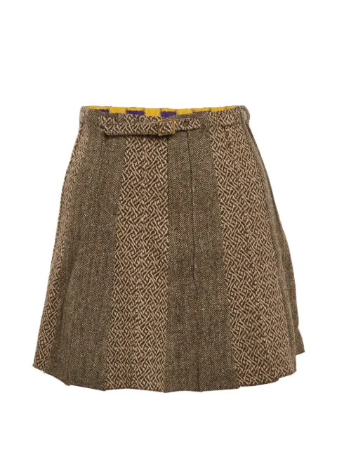 Etro Pre-Owned striped tweed mini skirt Brown 1288585